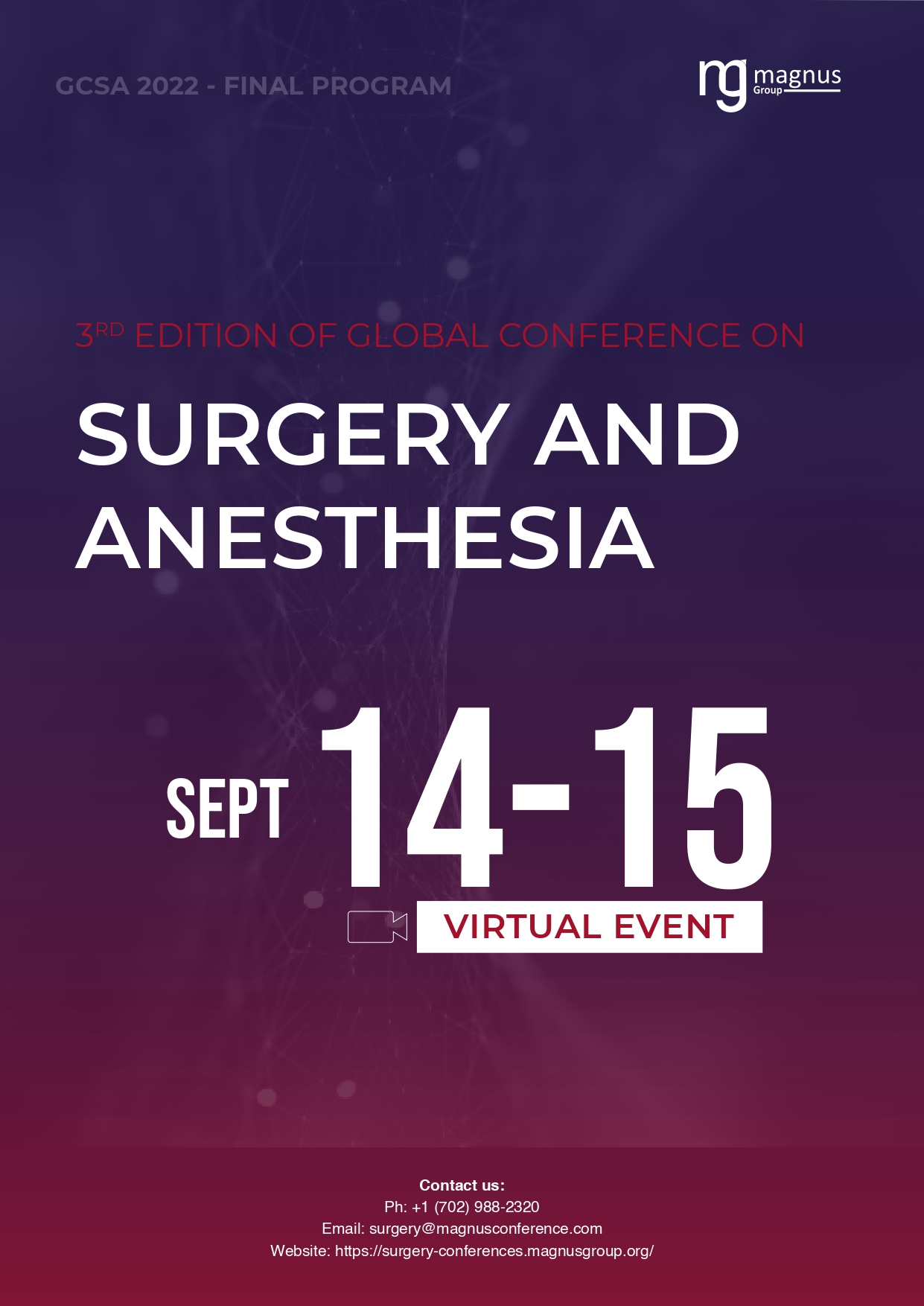 3rd Edition of Global Conference on Surgery and Anesthesia | Online Event Program